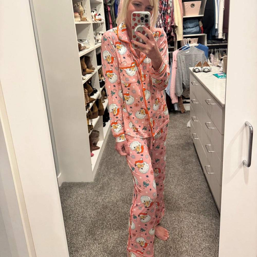 Women's Long Pajama Set in Santa Baby by Larkspur